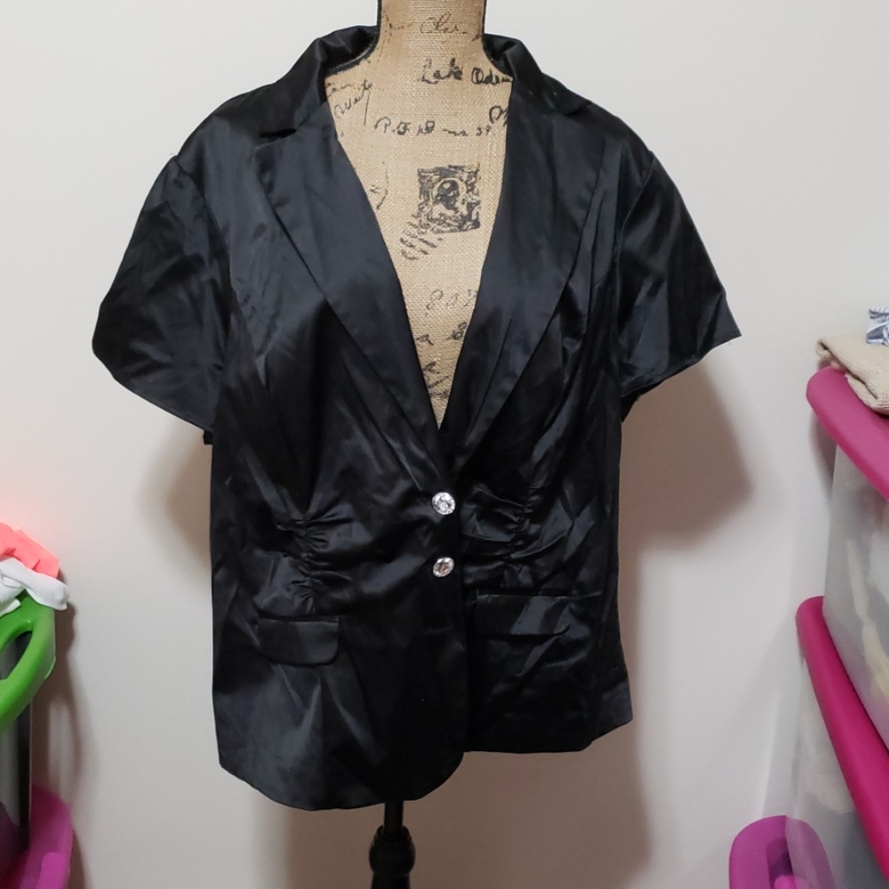 Torrid size 4 black blazer with rinestone buttons